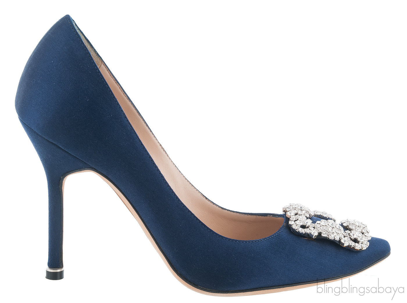 Navy Blue Satin Hangisi Pump