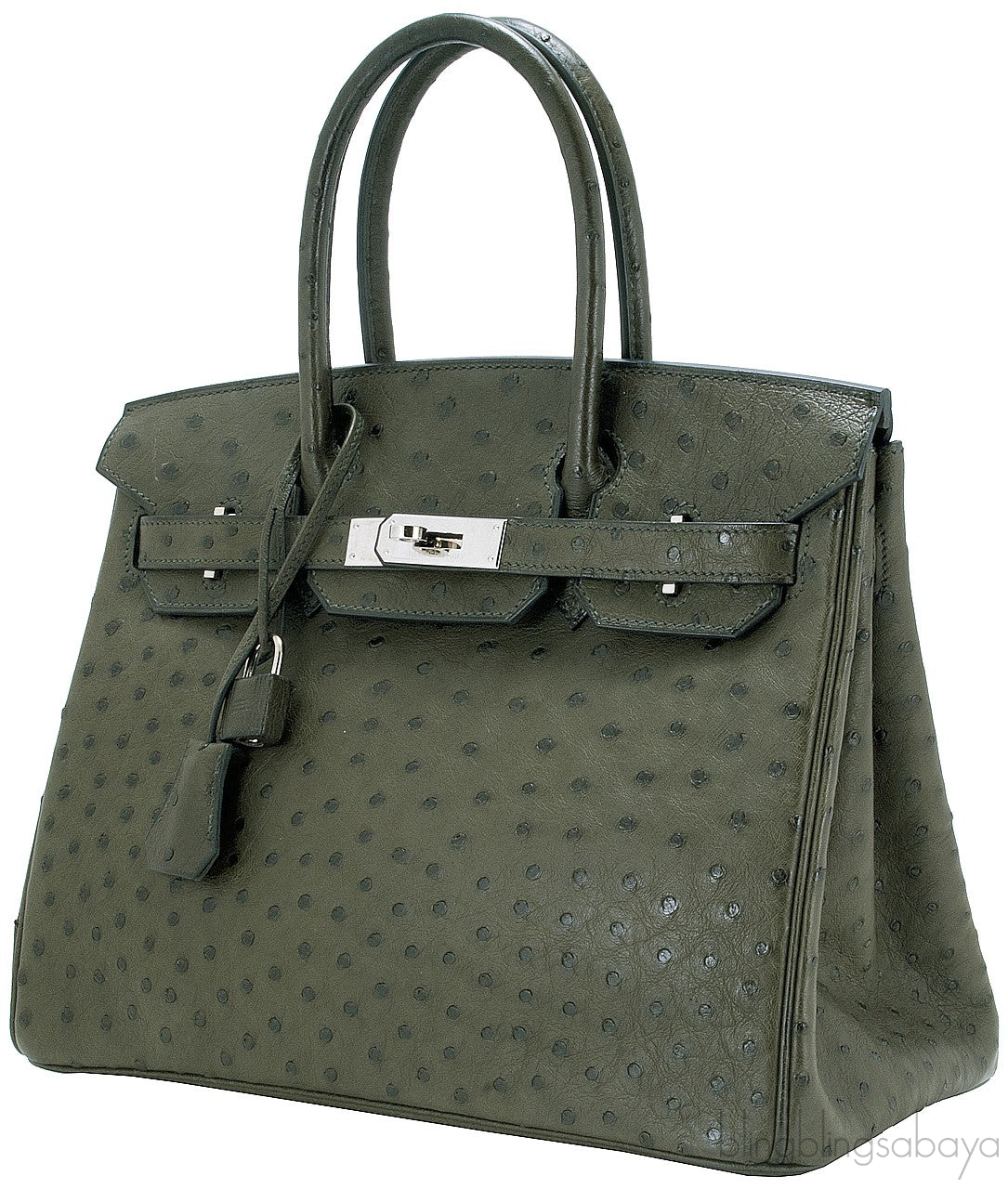Birkin 30 Ostrich Vert Olive PHW