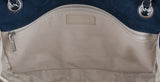 Blue Nubuck Quilted Flap Bag