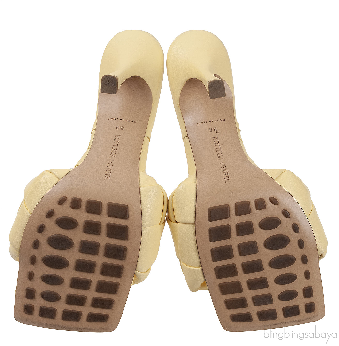 Yellow Lido Intrecciato Mules
