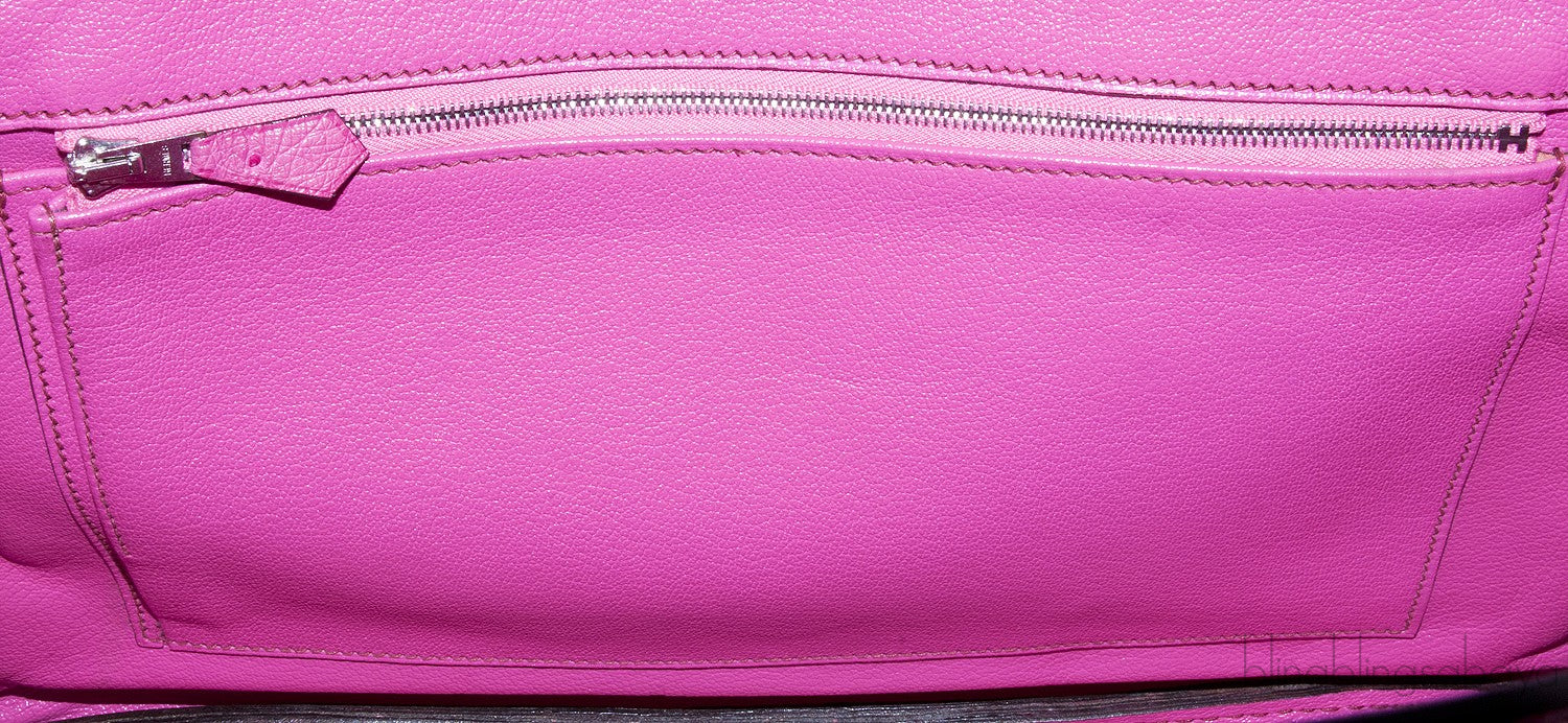 Birkin 35 Ostrich Fuschia Pink PHW