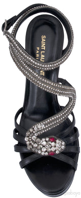 Black Serpent Crystal Heels