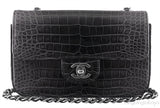 Dark Grey Crocodile Mini Bag