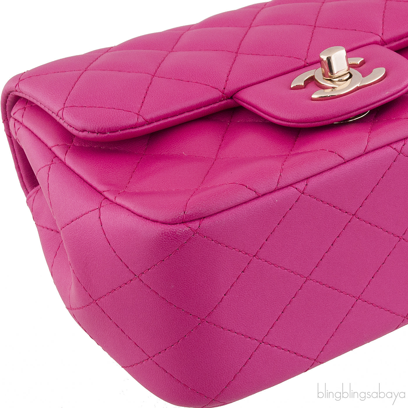 Fuchsia Quilted Mini Flap Bag