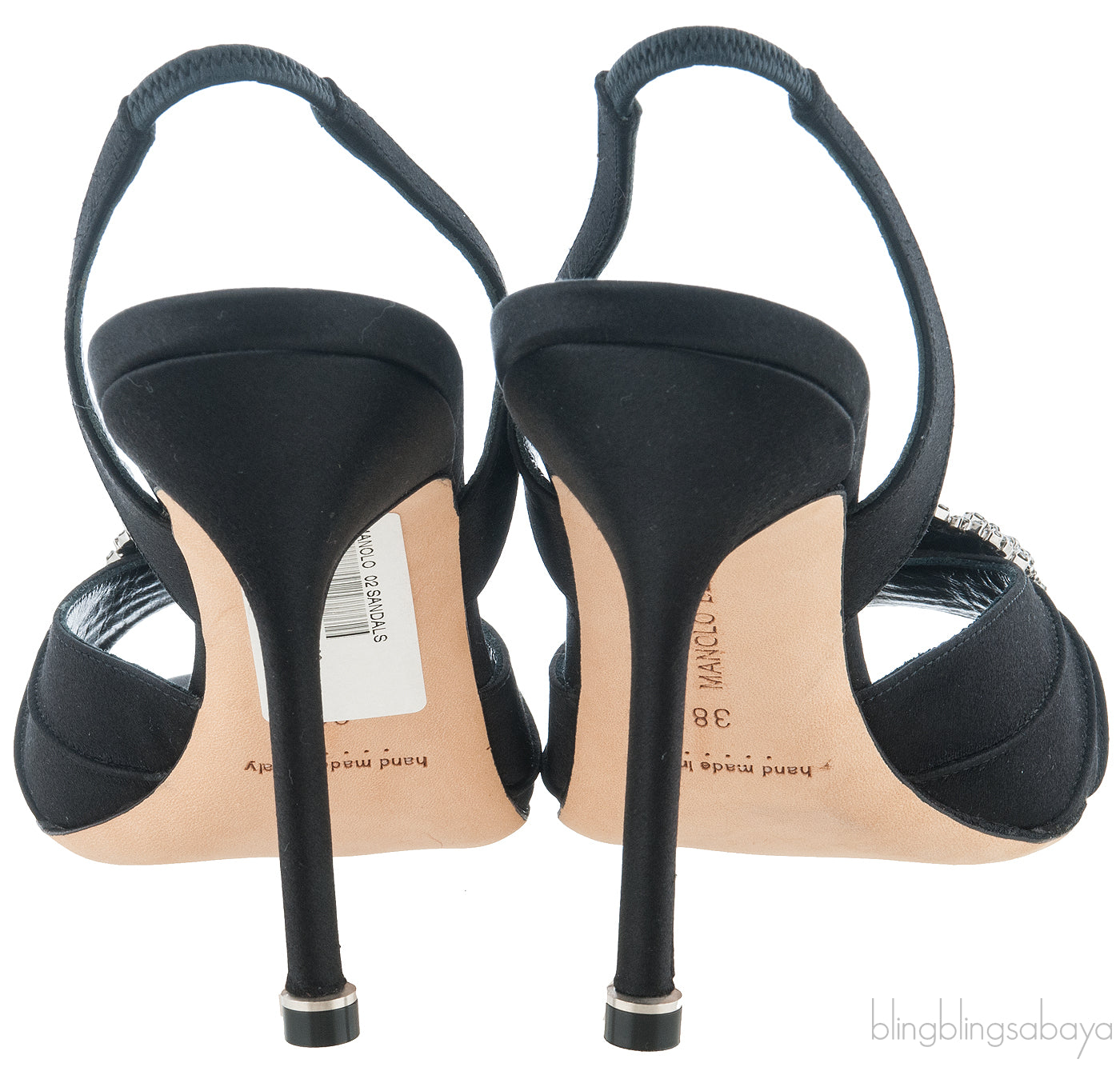 Manolo Blahnik Cassia Black Peep Slingback Pump