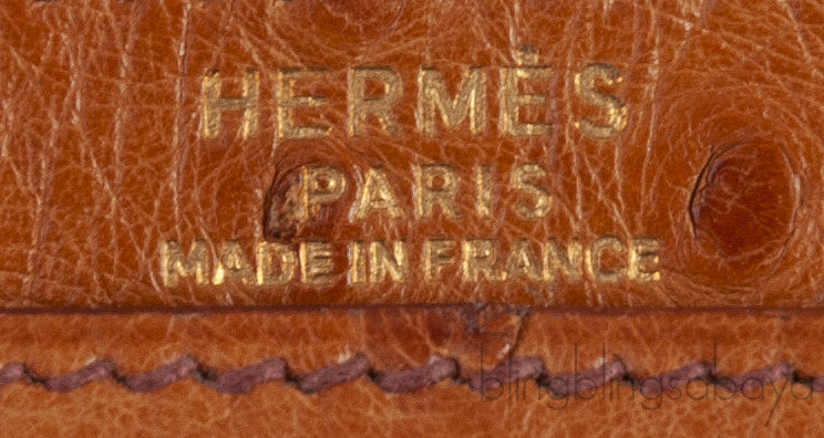 Hermes Vintage Medor Gold Ostrich Clutch