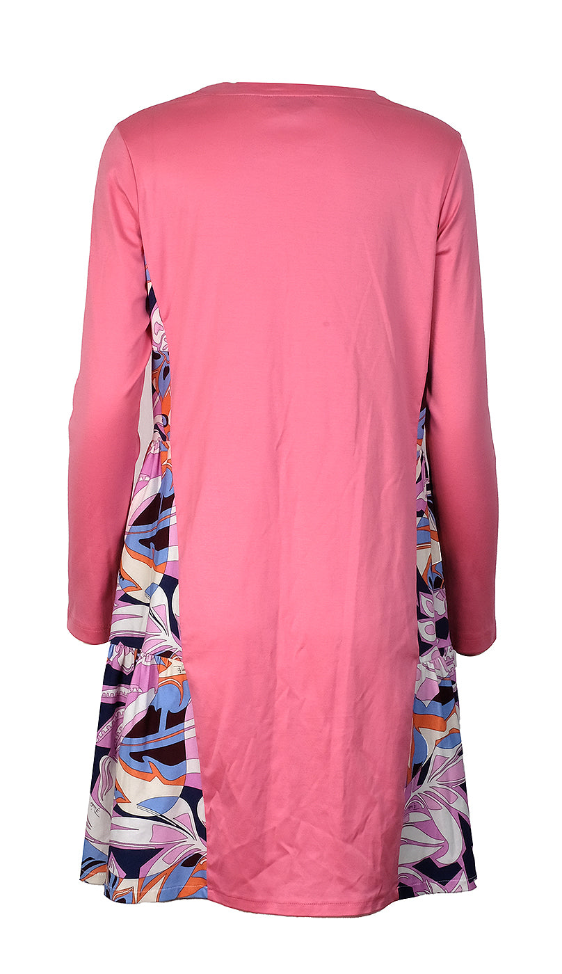 Emilio Pucco Floral Print Panel Cotton Kids Dress