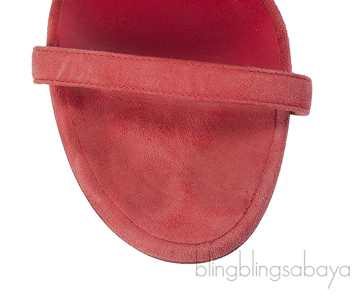 Hermes Suede Red Coral Sandals
