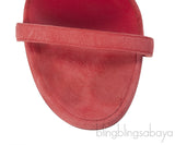 Hermes Suede Red Coral Sandals
