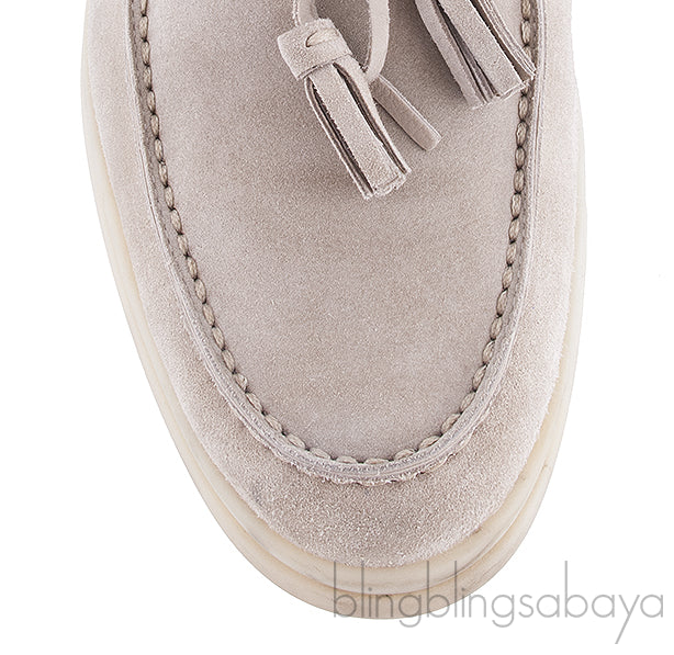 Fur-trimmed Suede Loafers