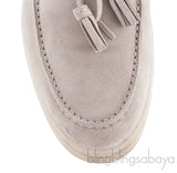 Fur-trimmed Suede Loafers