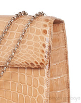 Beige Cornelia Lunch Box Crocodile Bag