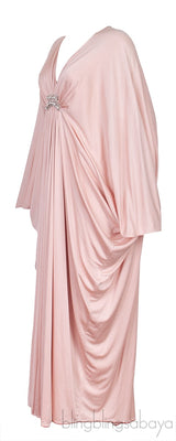 Nude Pearl & Crystal Embellished Kaftan