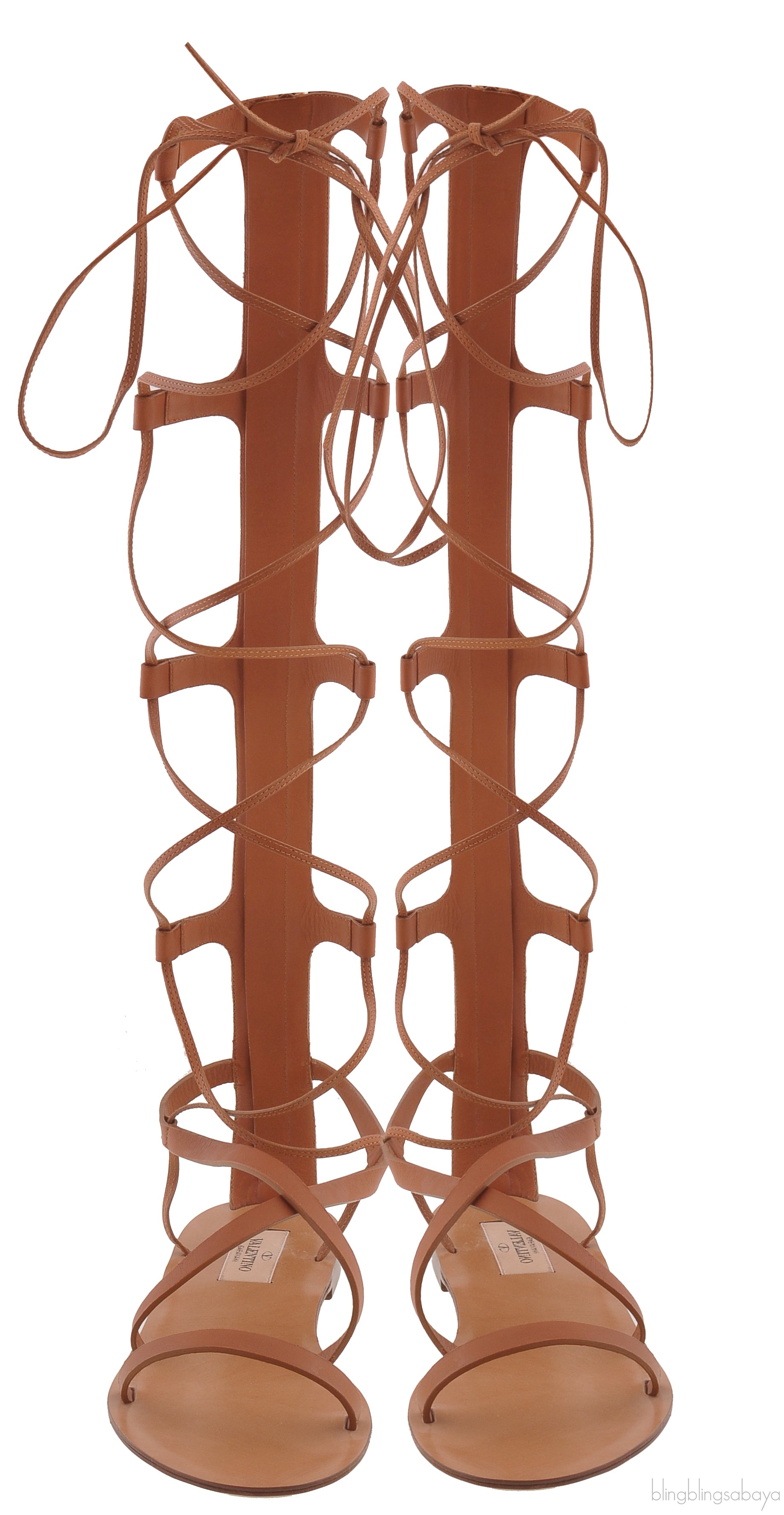 Valentino Garavani Brown Gladiator Flat Sandals