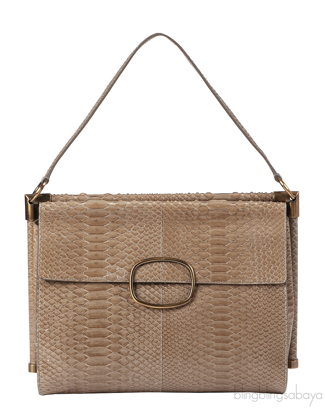 Roger Vivier Greyish Brown Python Shoulder Bag