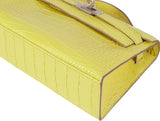 Hermes Kelly Pochette Matte Lime Alligator PHW