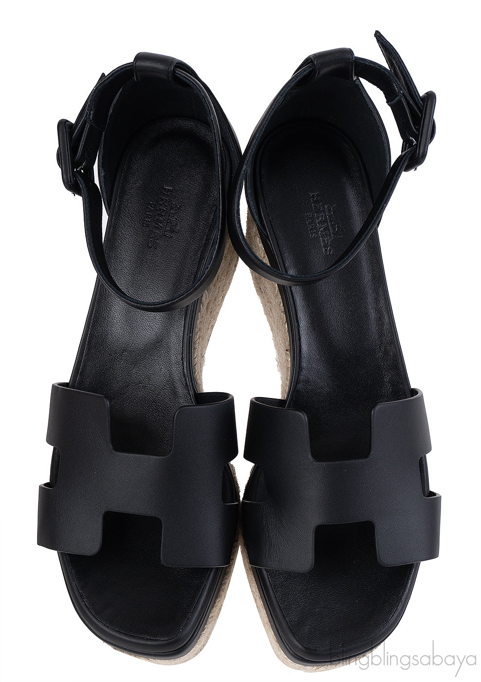 Hermes Black Elda Espadrille in Calfskin