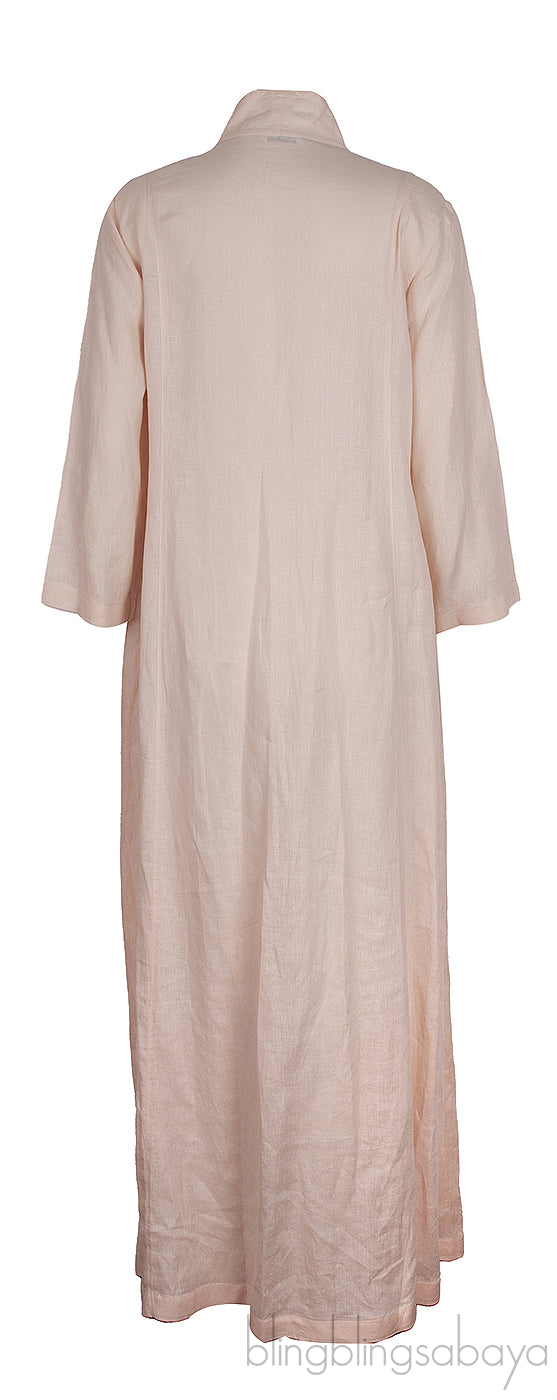 Peach Linen Kaftan Dress