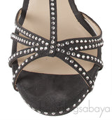 Jimmy Choo Strappy Grey Crystal Heels