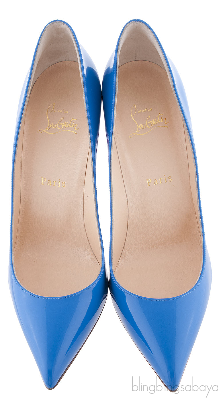 Pigalle Follies 100 Patent Blue heels