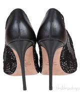 Black Mesh Pointed Toe Heels