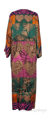 Silk Multicolor Printed CDC Kaftan Dress