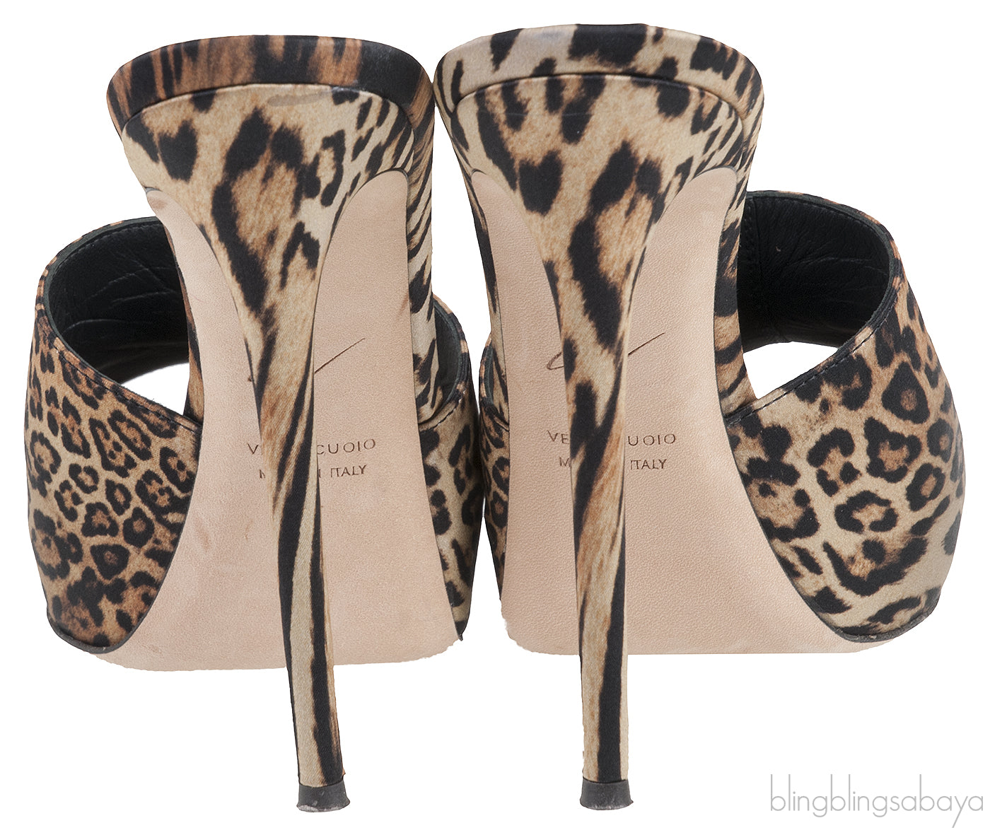 Giuseppe Zanotti Leopard Print Satin Mule Slides
