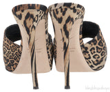 Giuseppe Zanotti Leopard Print Satin Mule Slides