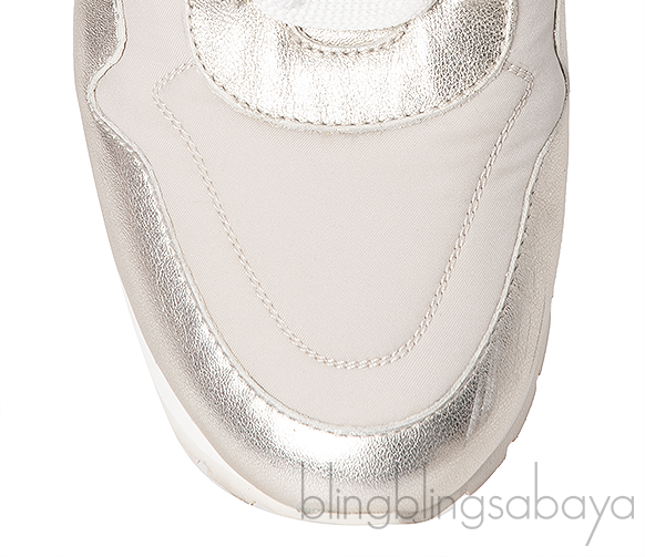Loro Piana My Wind Beige Nylon and Gold Leather Sneakers
