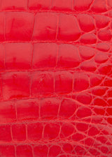 Vintage Red Crocodile CC Classic Mini Square Bag