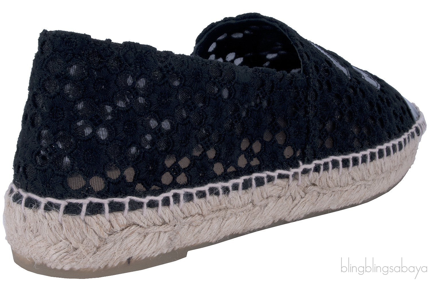 CC Lace Mesh Patent Espadrille
