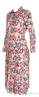 White GG Printed Shirt & Skirt