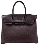 Birkin 30 Choco Brown Ostrich PHW