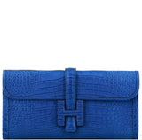 Jige Elan Blue Electric Crocodile Clutch