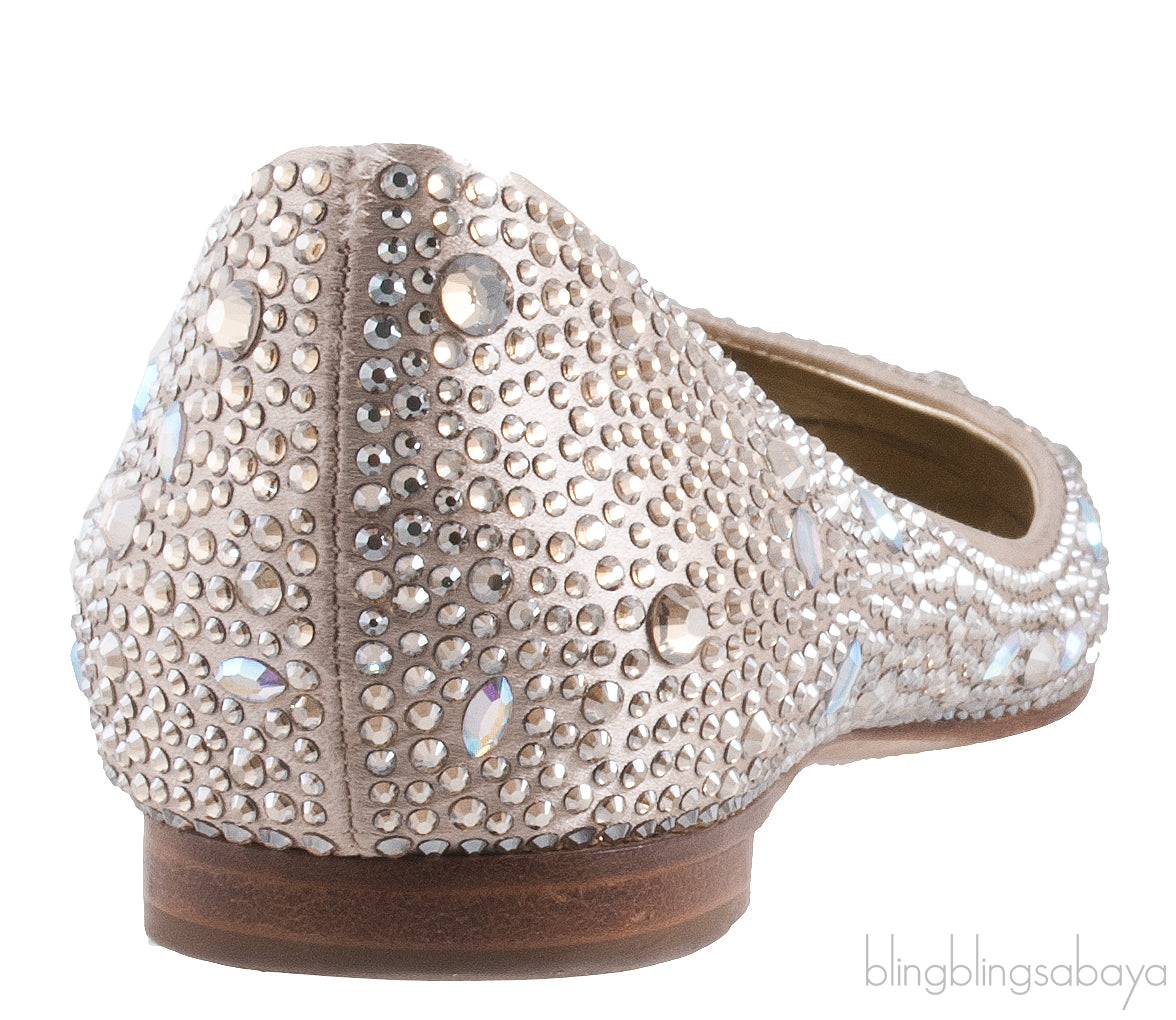 Nude Allegra Crystal Ballet Flat