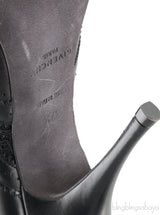 Black Lace Up Pointed Toe Booties
