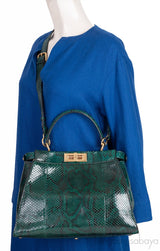 Fendi Peekaboo Medium Green Python Bag