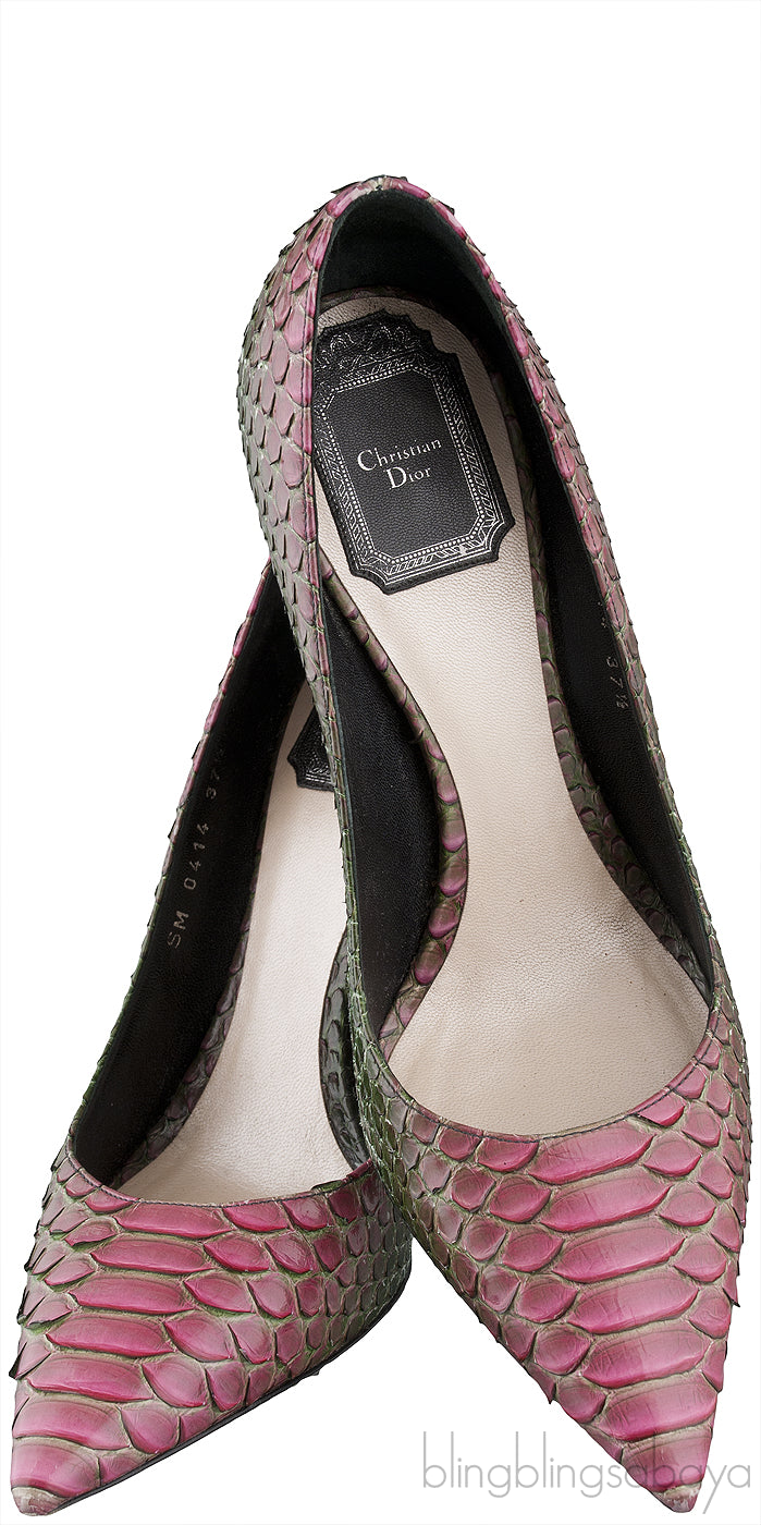 Bi-color Ombre Python Heels