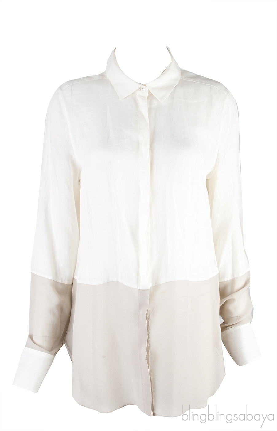 Linen Bi-color Long Sleeve Shirt