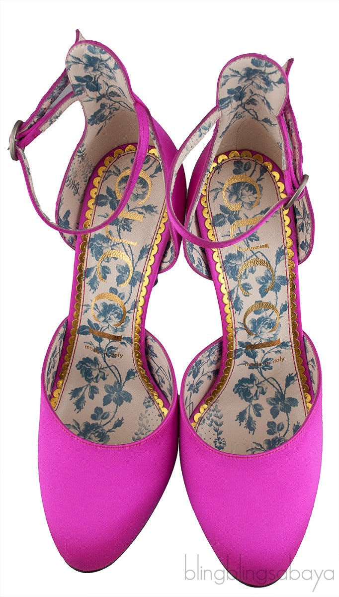 Fuchsia Satin Daisy 105 Slingback