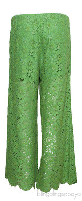 Green Floral Lace Trouser