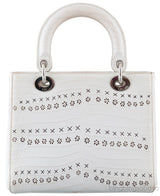 Christian Dior Lady Dior White Printed Crocodile Medium Bag