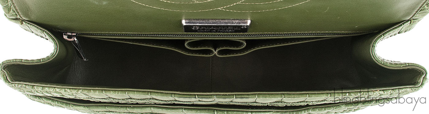 Classic Crocodile Jumbo Flap Bag