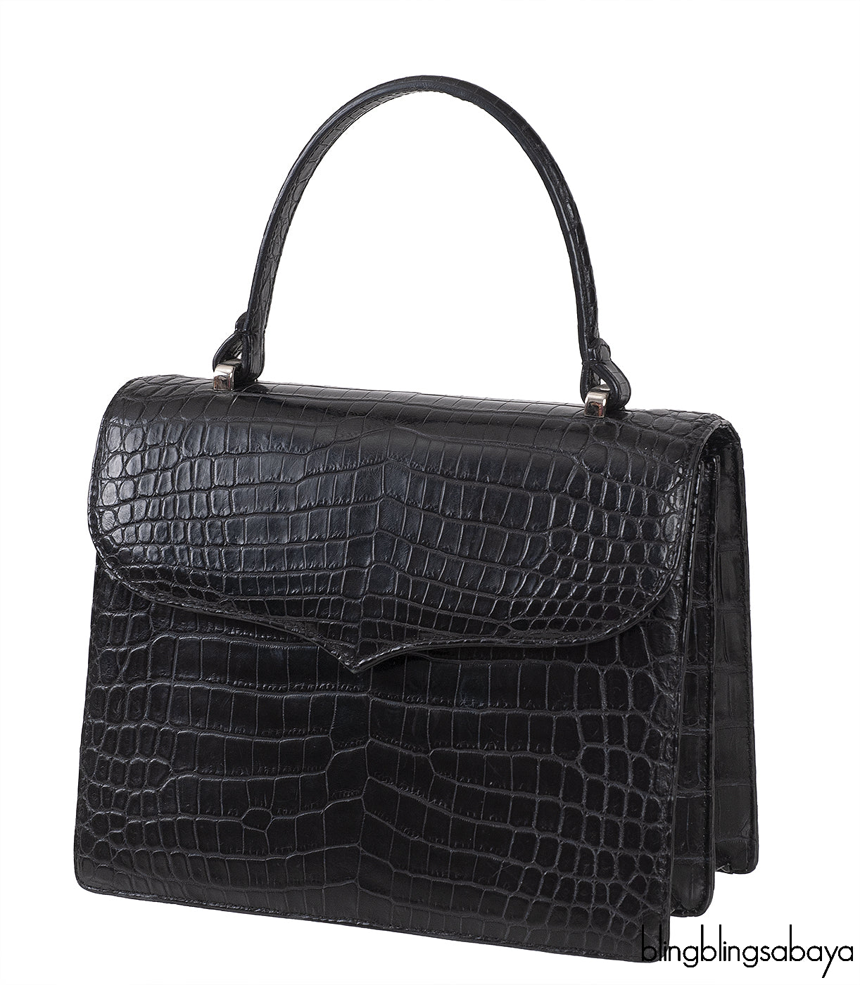 Maxime Black Crocodile Bag