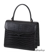 Maxime Black Crocodile Bag