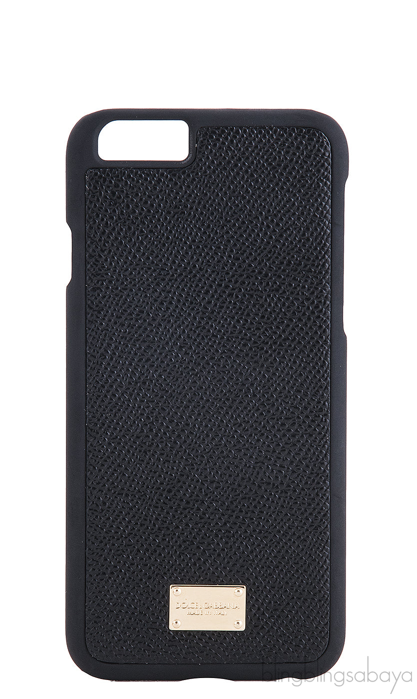 Black Textured Leather iPhone Case
