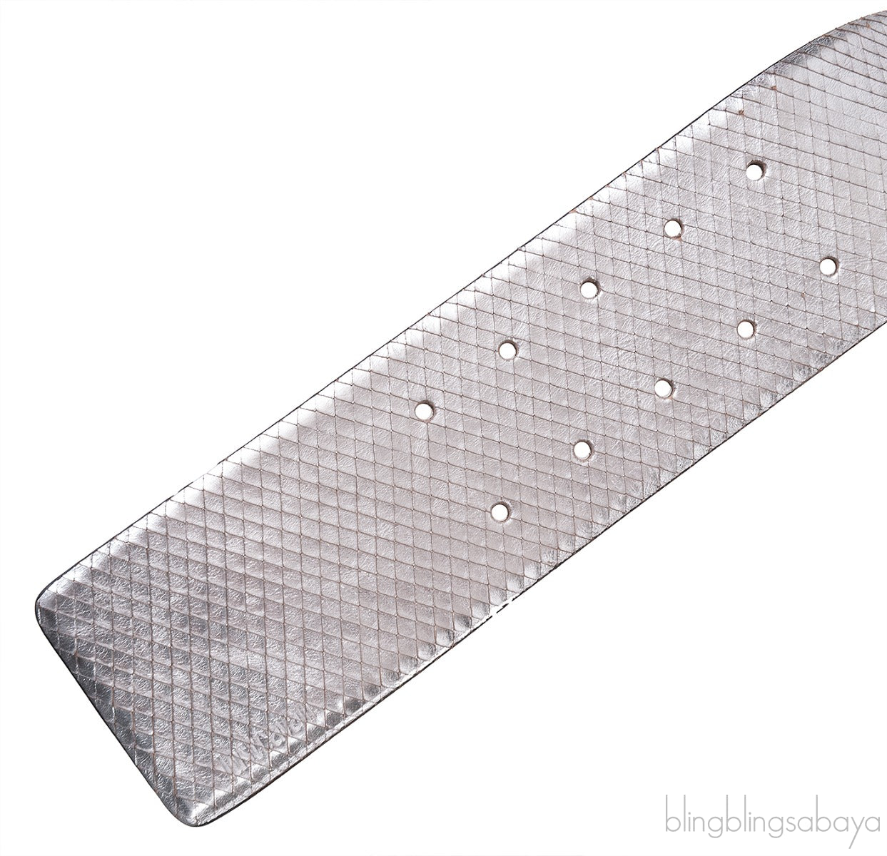 Silver Snake Effect Wide Belt