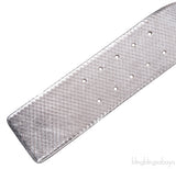 Silver Snake Effect Wide Belt