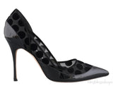 Black Mesh Polka Dot Heels