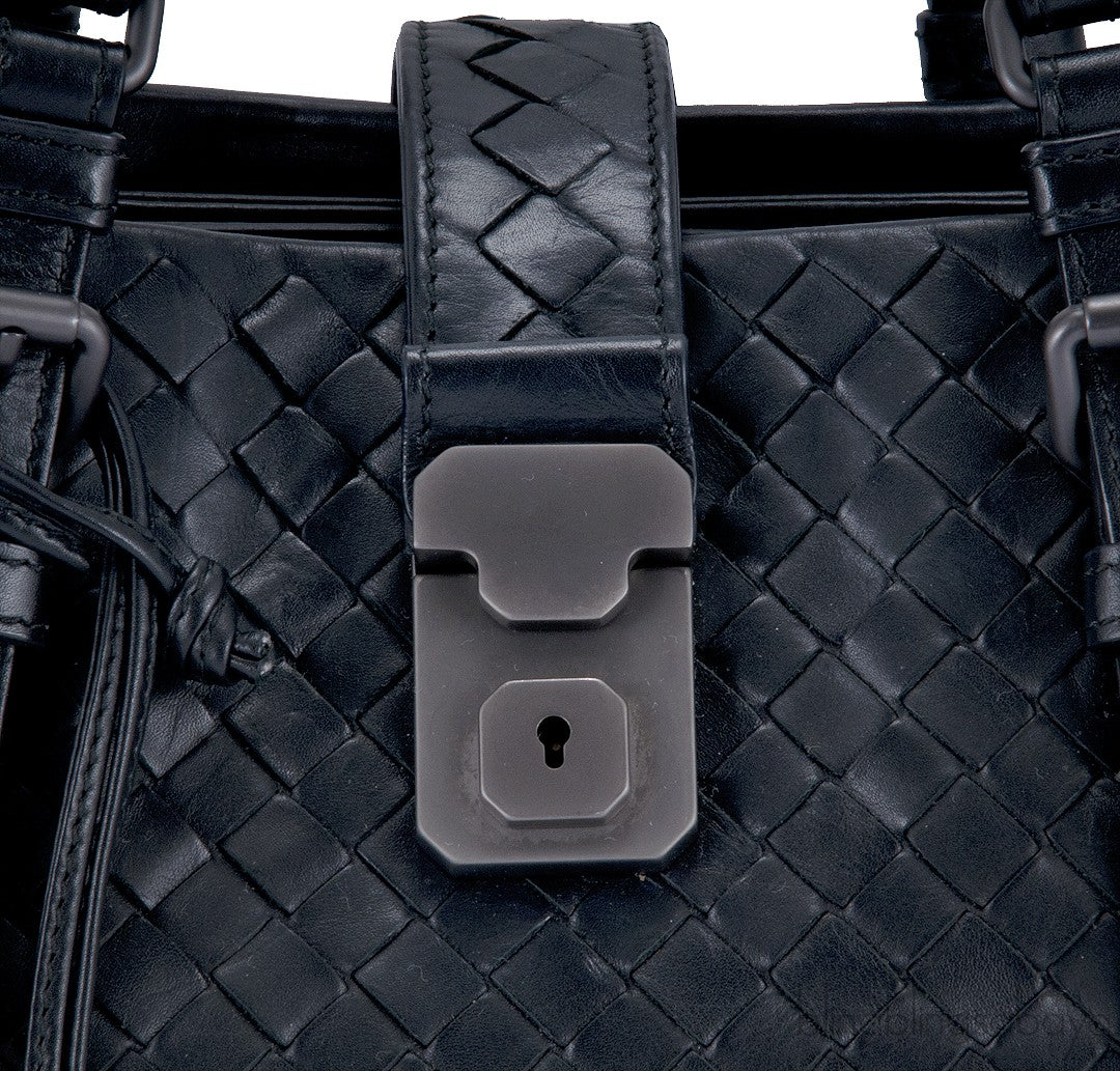 Small Roma Intrecciato Leather Tote